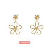 Go Dutch Label Boucles d'oreilles pendantes grandes fleurs Goud