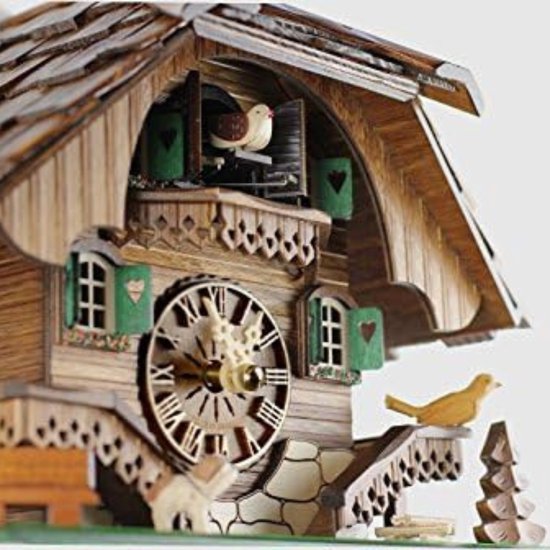 WALPLUS Koekoeksklok, wandklok, kunst, huis, woonkamer, keuken, kantoor, decoratie, wit