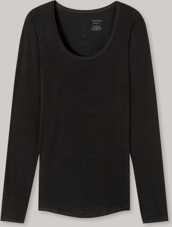Schiesser Sportshirt/Thermische shirt - 000 Black - maat 40 (40) - Dames Volwassenen - Polyester/Viscose- 155414-000-40