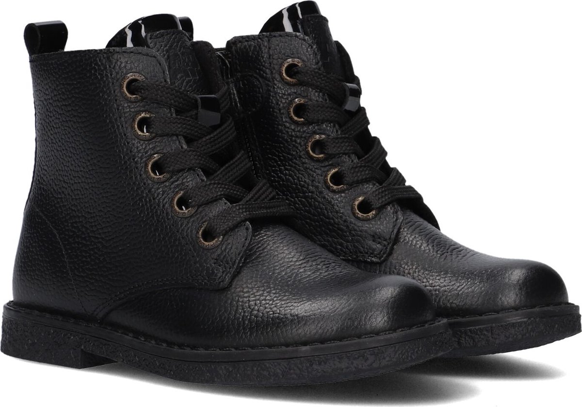 Apples & Pears B0010526 Veterboots - Laarzen Met Veters - Meisjes - Zwart - Maat 30