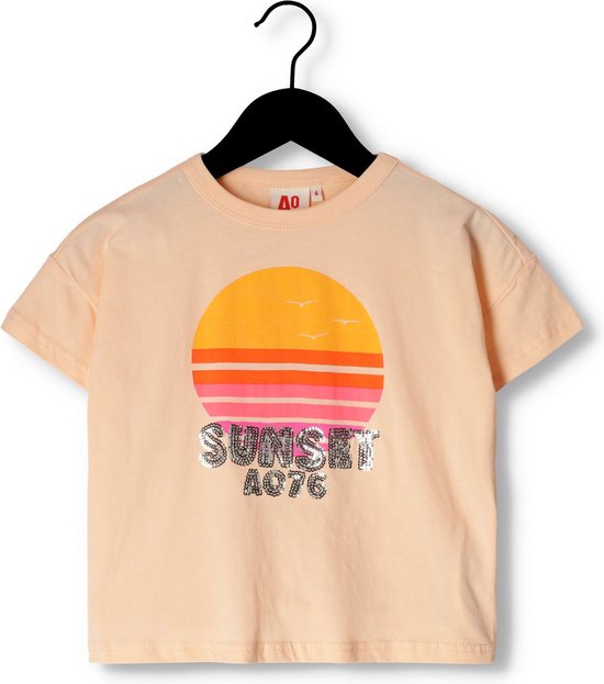 AO76 Kenza T-shirt Sunset Tops & T-shirts Meisjes - Shirt - Oranje - Maat 116