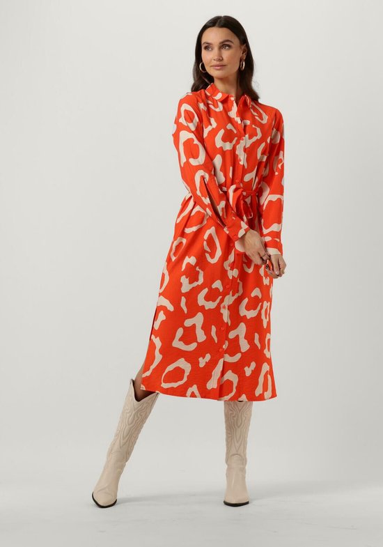 Object Jacira Tilda L/s Shirt Dress Jurken Dames - Rok - Jurk - Koraal - Maat 34