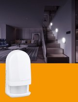 TrangoLED sensor nachtlampje 11-038 in wit met automatische functie direct 230V met bewegingssensor, veiligheidslicht, fittinglamp, wandlamp, oriëntatielicht slaapmiddel 3000K warm wit