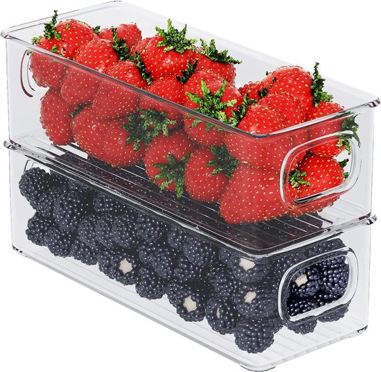 Opbergbakken Cupboard Store met opbergrail, set van 4