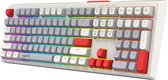 Clavier gaming filaire à membrane HXSJ V300 RGB - Touches multicolores - QWERTY - 108 Touches - Grijs rouge
