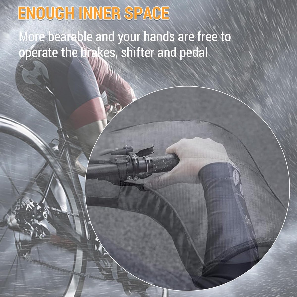 Doorslay Winter Fietsstuur Warme Handschoenen Winddicht Fiets Wanten Koud Weer woon-werkverkeer Neopreen Stuur Wanten Handwarmers Waterbestendig Bar Handschoenen