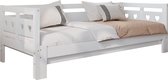 Merax Eenpersoonsbed 90x190 voor Kinderen - Extra Uitschuifbaar Bed - Uitbreidbaar tot Tweepersoonsbed 180x190 - Kinderbed - Wit