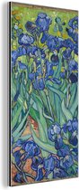 Wanddecoratie Metaal - Aluminium Schilderij Industrieel - Irissen - Vincent van Gogh - 80x160 cm - Dibond - Foto op aluminium - Industriële muurdecoratie - Voor de woonkamer/slaapkamer