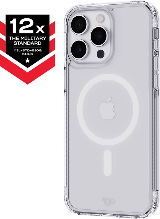Tech21 Evo Clear - iPhone 15 Pro Max hoesje - Schokbestendig telefoonhoesje - Geschikt voor MagSafe - Transparent - 3,6 meter valbestendig