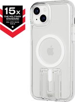 Tech21 Evo Crystal Kick - iPhone 15 Plus hoesje - Schokbestendig telefoonhoesje -Transparant/Wit - 4,9 meter valbestendig - Flexshock