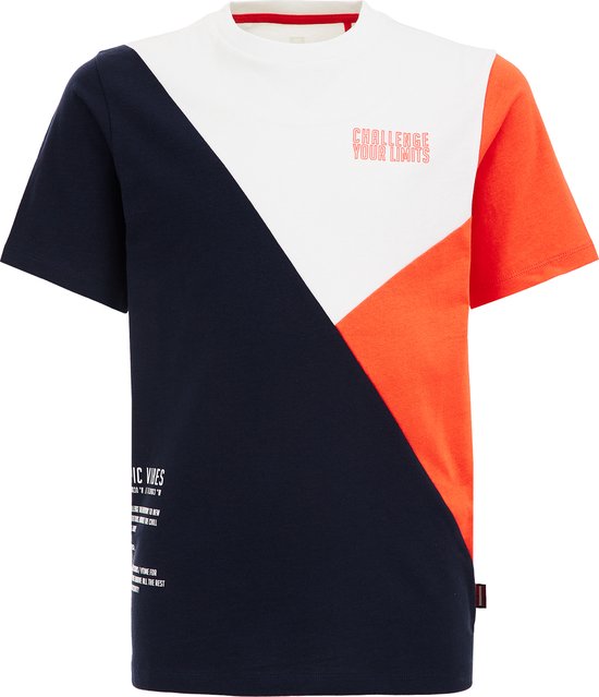 WE Fashion Jongens T-shirt met colourblocking