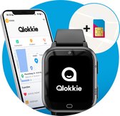 Qlokkie Kiddo Next - Smartwatch kinderen - GPS Horloge kind - GPS Tracker - Whatsapp - Videobellen - Veiligheidsgebied instellen - SOS Alarmfuncties - Inclusief simkaart en mobiele app - Zwart