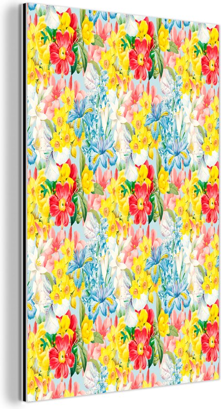 Décoration murale Métal - Peinture Aluminium Industriel - Fleurs - Printemps - Collage - 120x180 cm - Dibond - Photo sur aluminium - Décoration murale industrielle - Pour le salon/chambre