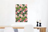 Décoration murale Métal - Peinture Aluminium Industrielle - Fleurs - Roses - Rose - 40x60 cm - Dibond - Photo sur aluminium - Décoration murale industrielle - Pour le salon / chambre