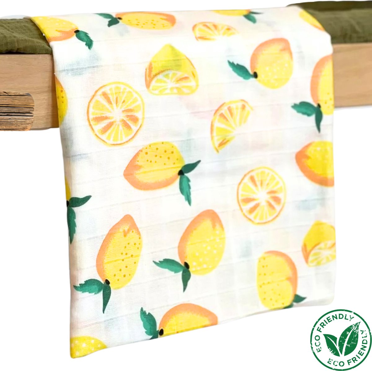 Goedkoopste Duopack 2x BoefieBoef Citroen Geel Grote XL Hydrofiele Doek Baby - Duurzaam Eco Bamboe -Swaddle, Inbakerdoek, Hydrofiele Luier & Babydeken - Wit