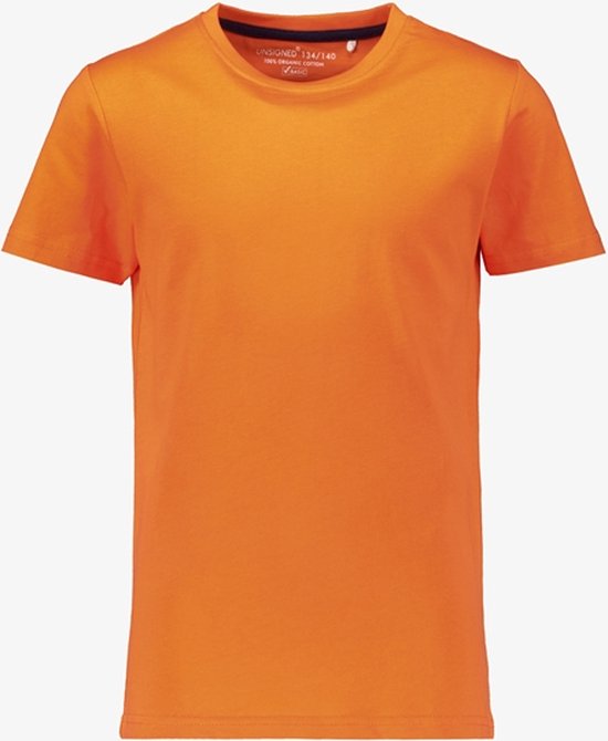 Unsigned basic jongens T-shirt oranje - Maat 146/152