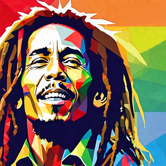 Bob Marley Poster - One Love - Reggae Music Bob Marley posters | 50 x 50 cm | pop art streetart