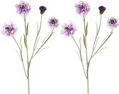 Viv! Home Luxuries Korenbloem - 2 stuks - zijden bloem - lavendel paars - 61cm