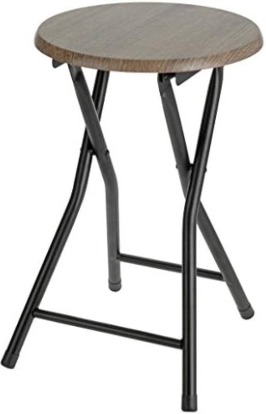 Barkruk inklapbaar - Barkruk opklapbaar - Barstoel inklapbaar - Barkruk opvouwbaar - 33 x 33 x 47 cm - Zwart