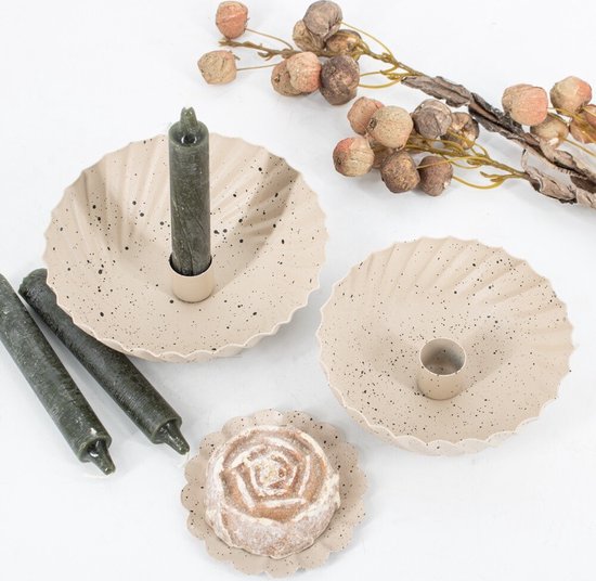 Clayre & Eef Kandelaar 26 cm Grijs Metaal Kaarsenstandaard - Clayre & Eef