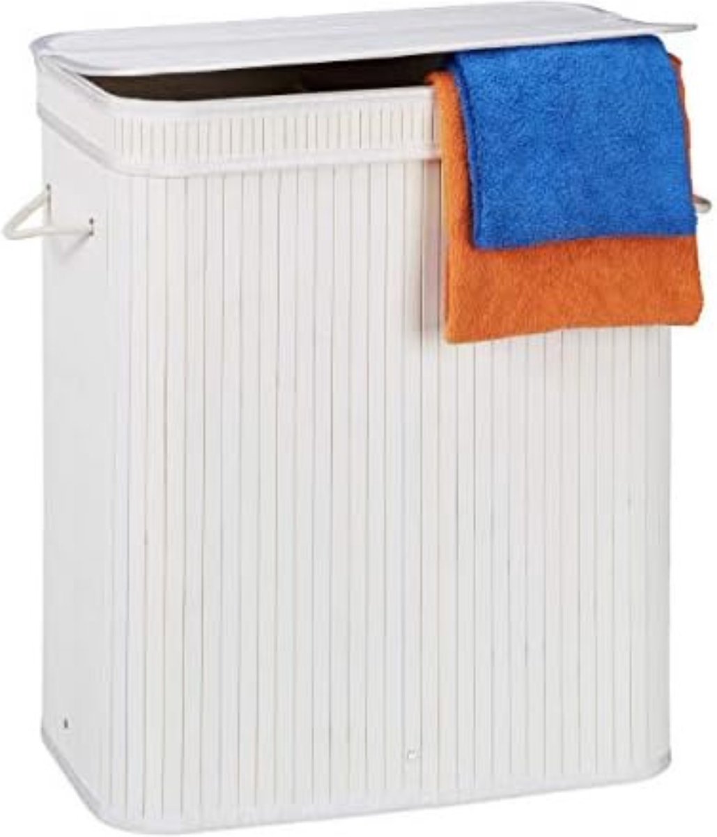 Goedkoopste Wasmand Riet - Wasmand Riet Met Deksel - Wasmand Bamboe - Wit