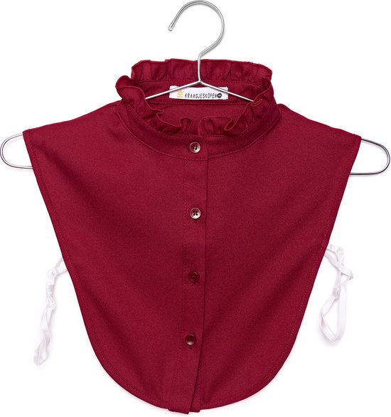 Lajetti - Loose Collar Rouge avec Volants - Col chemisier pour Femme