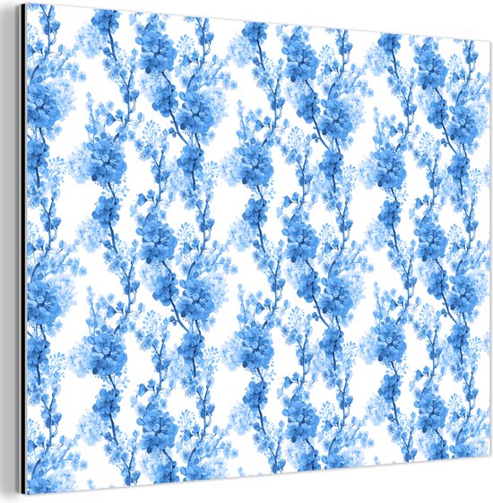 Décoration murale Métal - Peinture Aluminium Industriel - Fleurs - Blauw - Hortensia - 160x120 cm - Dibond - Photo sur aluminium - Décoration murale industrielle - Pour le salon/chambre
