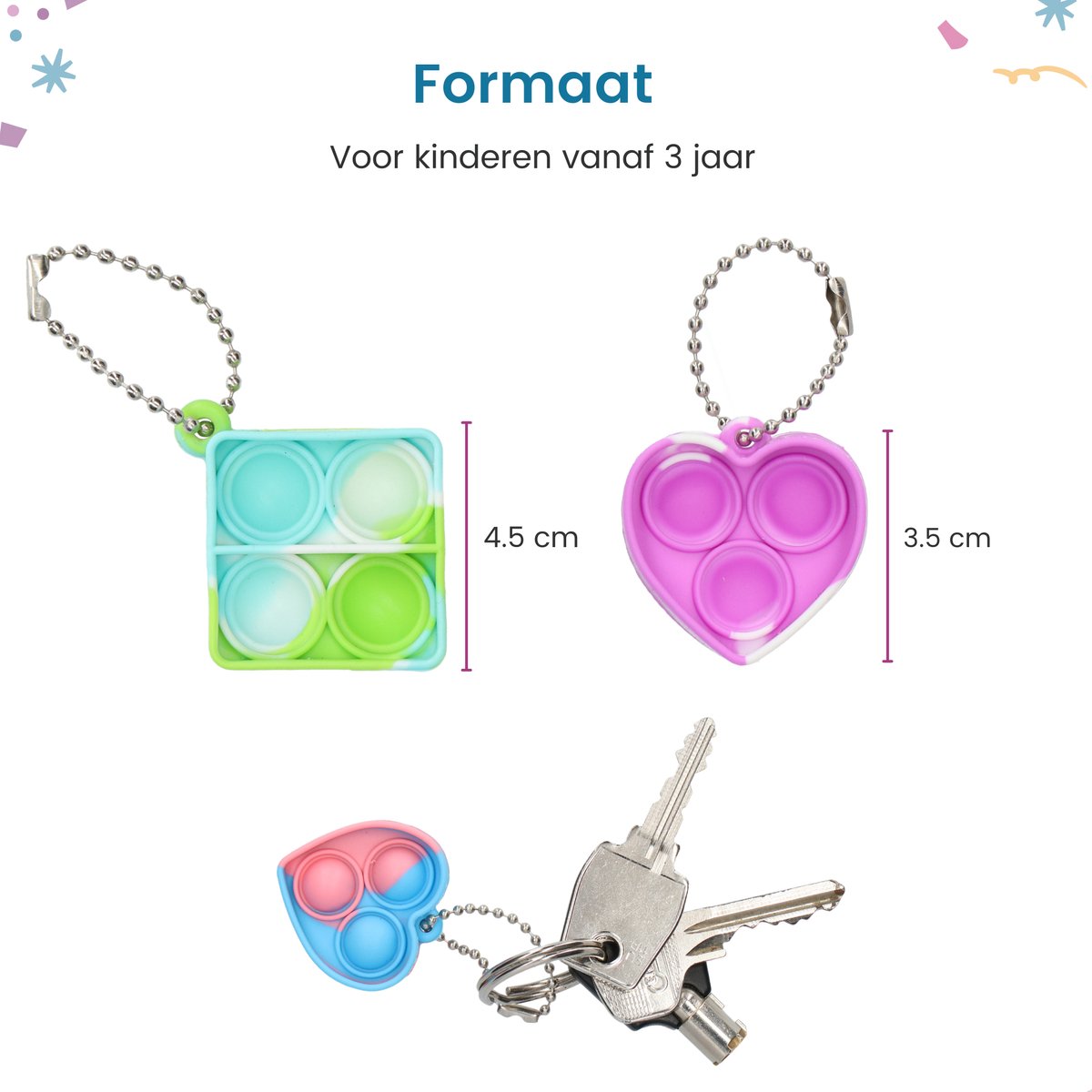 Pop It sleutelhanger - Vierkant regenboog - Fidget Toys Kopen Pop It sleutelhanger - Vierkant regenboog - Fidget Toys Kopen