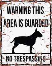 D&d Home - Waakbord - Hond - Warning Sign Square Bull Terrier Gb 20x25cm Wit - 1st