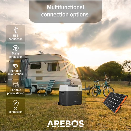 AREBOS Compressor Koelbox - Koelbox Elektrisch 12V 230 Volt - Koelbox Auto - 47L - Temperatuurregeling via APP of LCD-touchscreen - met wielen van Merkloos — afbeelding 4