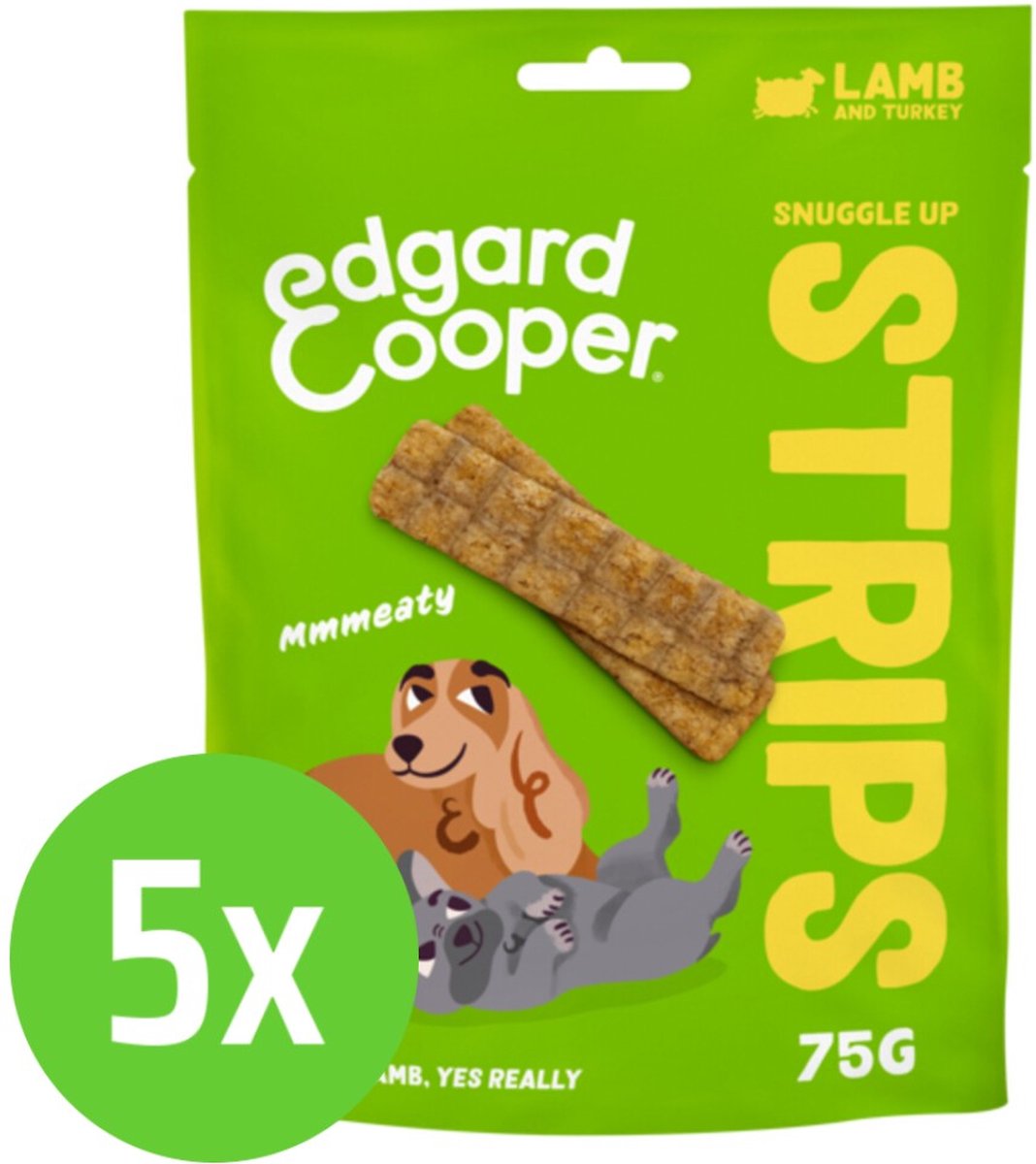 Edgard & Cooper Strips Lamb 75 gr - Hondensnack - 5 verpakkingen