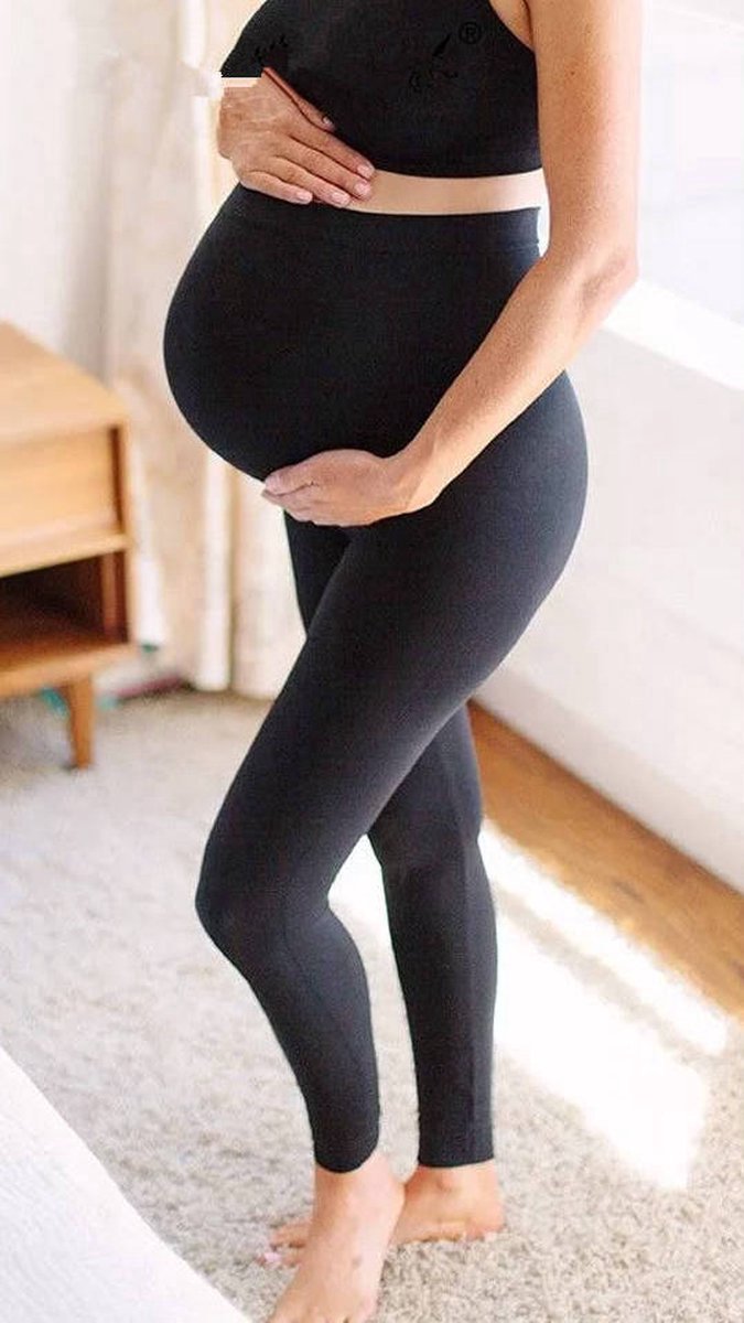 Wow Peach - Zwangerschaps Legging - Maternity Support Legging - Yoga - Stretch - Soepel - Zwart - Small van Merkloos — afbeelding 4