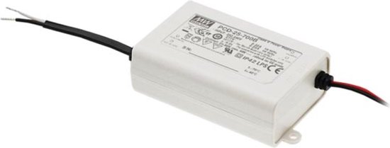 Mean Well LED DRIVER À COURANT CONSTANT - DIMMABLE - 1 SORTIE - 700 mA - 25 W