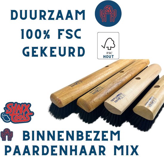 Synx Tools Bezem Los Zaalveger Paardenhaar 30cm - Paardenhaar/kamerveger 30cm - Zachte bezems - Zonder Steel van Synx Tools — afbeelding 2