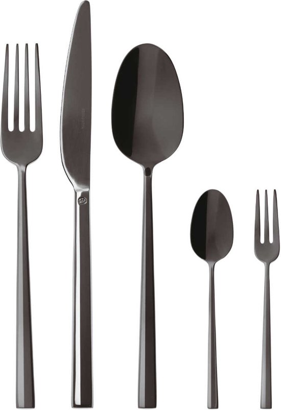 Ménagère Sambonet Rock - Zwart - 60 pièces / 12 personnes