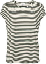 VERO MODA VMAVA PLAIN SS TOP STRIPE GA JRS NOOS Dames T-shirt - Maat XL