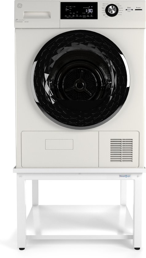 Wasophoogte® Wasmachine verhoger - Wasmachine opbouwmeubel - Wasmachine sokkel - 42cm hoog - Wit - Universeel - Inclusief Lekbak - Wasophoogte
