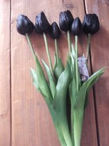 Lange kunst tulpen black beauty - 47cm - kunstbloemen - tulpen - tulpenboeket
