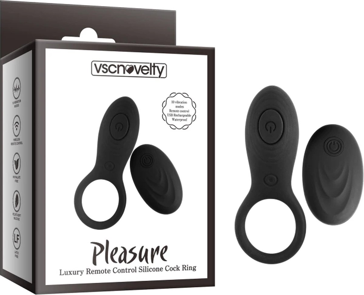 Goedkoopste vscnovelty® Pleasure Luxury - Remote Control Silicone Cock Ring - 10 standen