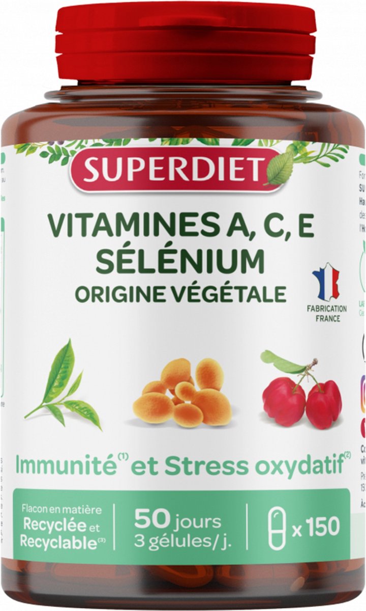 Superdiet Vitaminen A, C, E & Selenium 150 Capsules