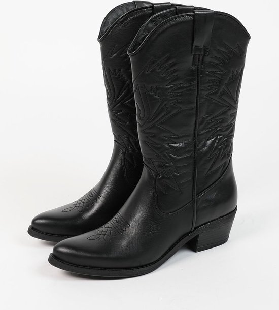 Sacha Femme Bottes de cowboy noires avec coutures d coratives