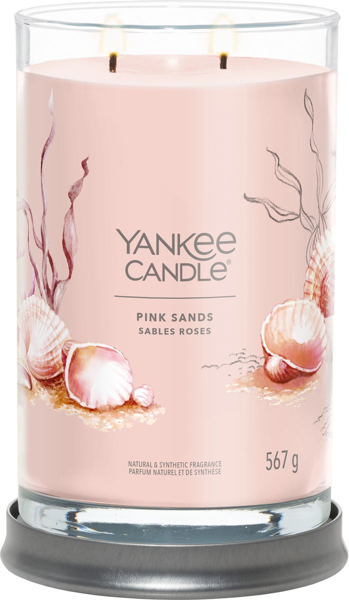 Yankee Candle Pink Sands Large Tumbler Geurkaars - 100 branduren - twee lonten Roze