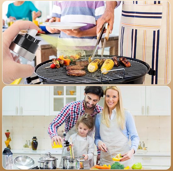 Olijfoliedispenserfles voor de keuken met meetschaal, 2-in-1 oliespuit