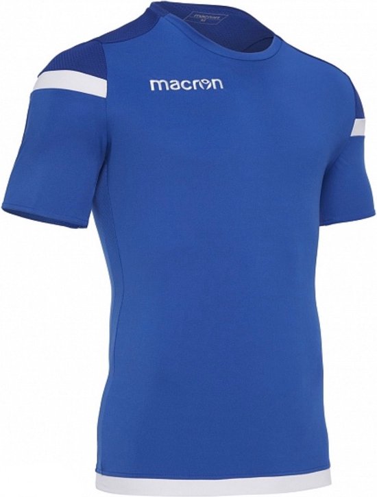 Sportshirt korte mouwen, Macron Titan, Royal blauw/Navy blauw/Wit, maat M