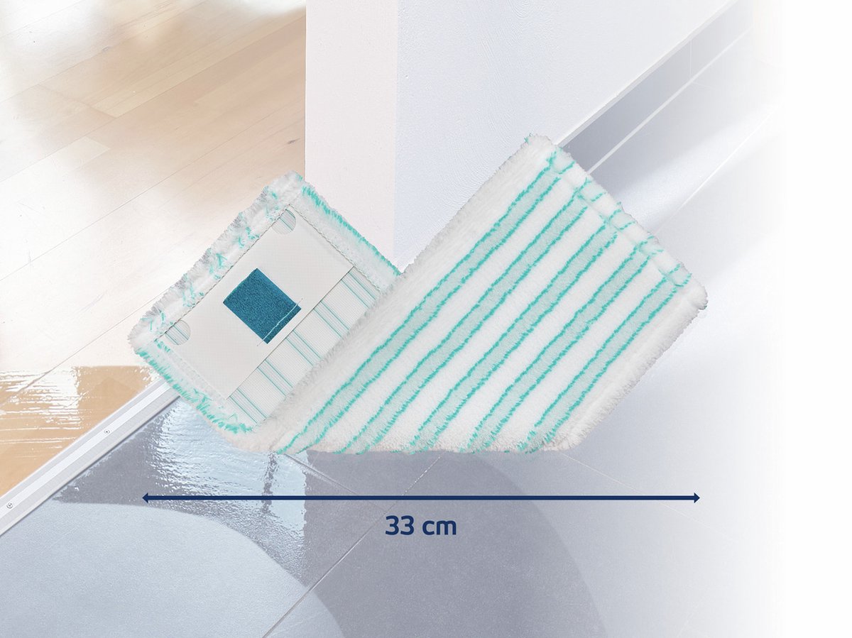 Goedkoopste Leifheit Clean Twist M Ergo en Power Clean - vloerwisser overtrek - klittenband - 33 cm - Micro Duo