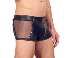 Wetlook Shorts met Studs en Inzetstukken