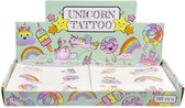 16 VELLEN Eenhoorn Tattoos - 96 Tattoos - Unicorn - Tijdelijke Tattoo - Body Glitter - Plak Tattoos - Nep Tattoo - Fake Tattoo - Kinderen - 16 Velletjes met 6 tattoos