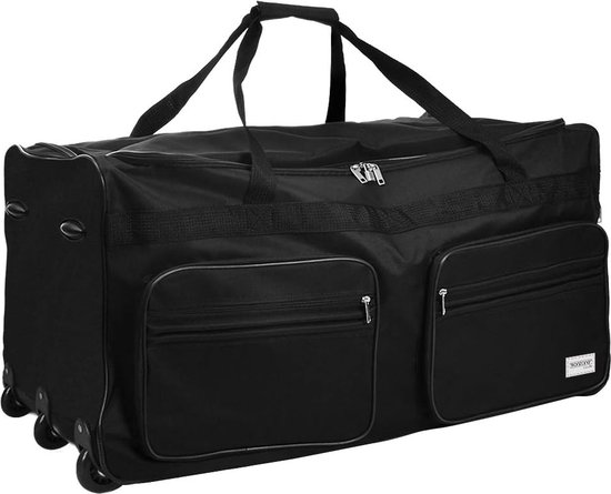 OIWAS Reistas met wieltjes, 45 l plus 10 l, uittrekbare trolley-functie, handbagage voor dames en heren, rood, 55 l, reistas