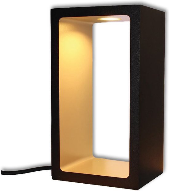 Artdelight - Lampe de table couloir H 18 cm L 10 cm noir-or mat