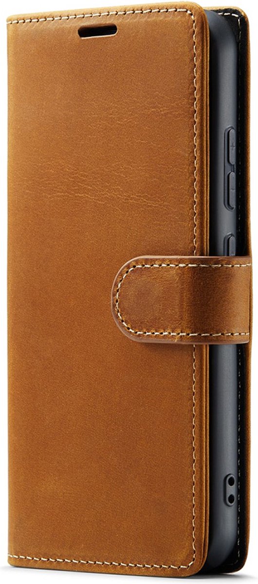 CaseMania Bookcase hoesje geschikt voor Samsung Galaxy S24 - Effen Cognac - Leer